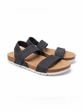 Cliffs by WHITE MOUNTAIN Black Textured Strap Sandals